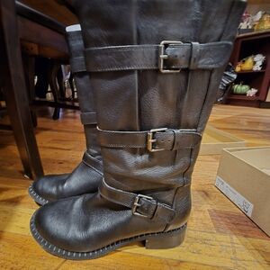Gentle Souls Black Buckle Boots